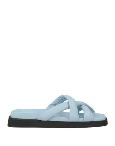 Alohas Woman Sandals Sky Blue Size 6 Leather