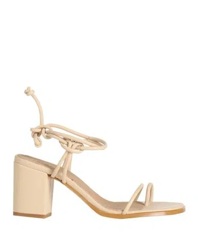 Alohas Woman Thong Sandal Beige Size 7.5 Textile Fibers In Neutral