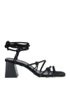 Alohas Woman Thong Sandal Black Size 6 Soft Leather