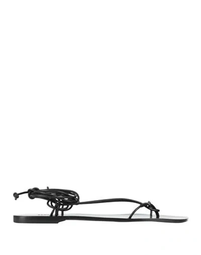 Alohas Woman Thong Sandal Black Size 7.5 Leather
