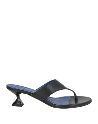 Alohas Woman Thong Sandal Black Size 7.5 Leather