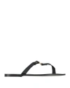 Alohas Woman Thong Sandal Black Size 8.5 Leather In Black