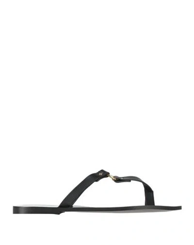 Alohas Woman Thong Sandal Black Size 8.5 Leather