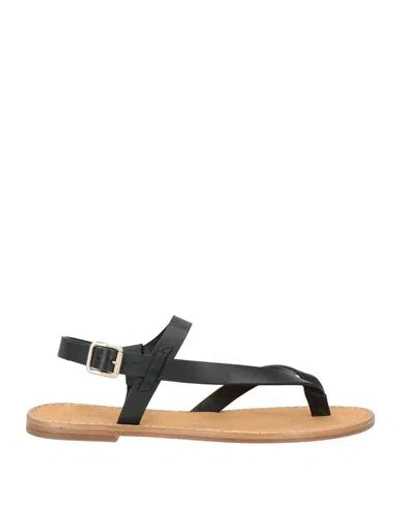 Alohas Woman Thong Sandal Black Size 9 Leather