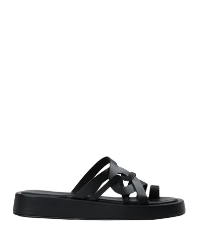 Alohas Toe Strap Sandals In Black