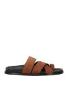 Alohas Woman Thong Sandal Brown Size 7.5 Leather In Animal Print