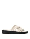 Alohas Toe Strap Sandals In White