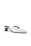 Alohas 50mm Amar Metallic Leather Mules In Silver