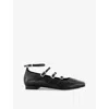 Alohas Woman Ballet Flats Black Size 7.5 Leather In Black