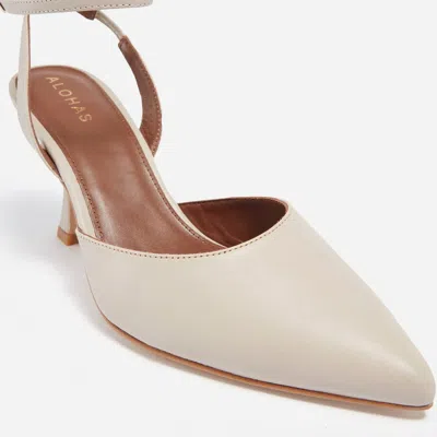 Alohas Women's Cinderella Leather Heeled Pumps In Stone Grey In Black