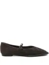Alohas Sway Suede Coffee Brown Leather Ballet Flats In Brown