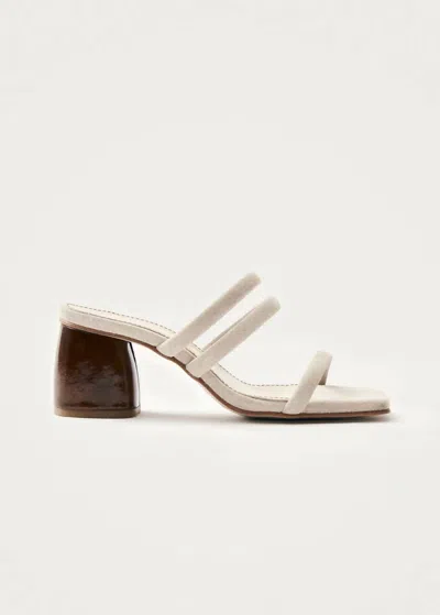 Alohas Women's Indiana Suede Sandals In Stone In White
