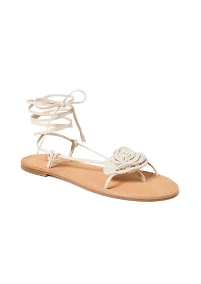Alohas Women's Jakara Leather Sandals In Cream In White