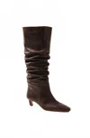 Alohas 50mm Kalila Gathered Leather Tall Boots In Brown