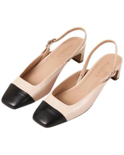 Alohas Women's Lindy Leather Pumps In Cream/black In Multi