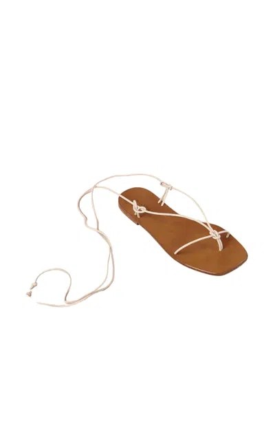 Alohas Women's Misty Wrap Up Sandal In Cream In Brown