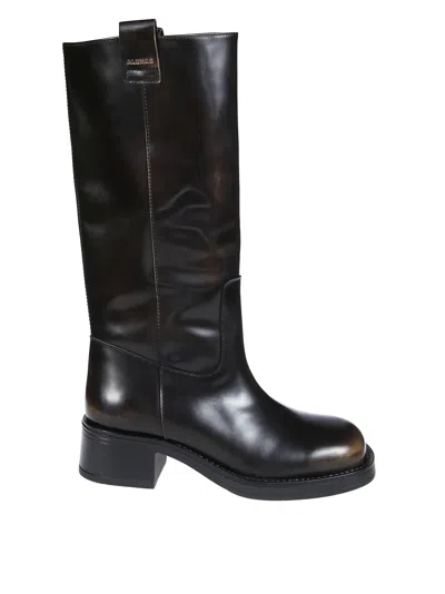 Alohas Women's Vintage-effect Leather Boots In Black