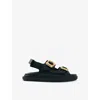 Alohas Womens Black Leather Daria Leather Sandals Eur 39 / 6 Uk In Black