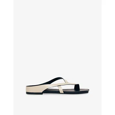 Alohas Womens Rift Cream Dawn Leather Sandals Eur 39 / 6 Uk In White