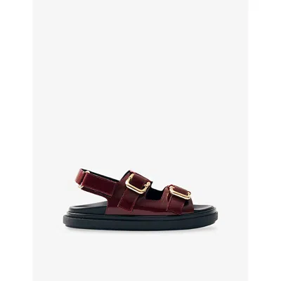 Alohas Womens Burgundy Harper Leather Sandals Eur 40 / 7 Uk