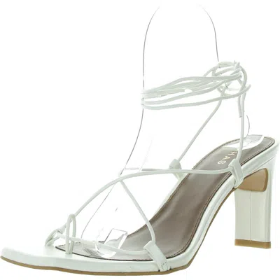 Alohas Womens Cushioned Footbed Leather Strappy Sandals In White