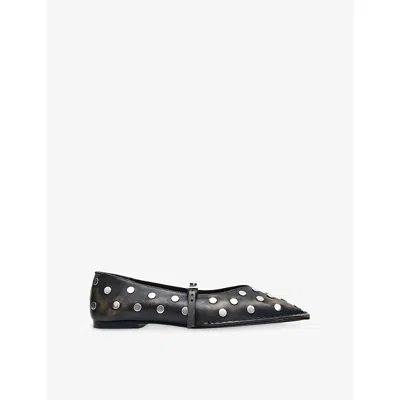 Alohas Womens Sway Studded Leather Ballet Flats Vintage Effect Brown Lea Eur 41 / 8 Uk