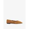 Alohas Womens Sway Suede Ballet Flats Tan Suede Eur 41 / 8 Uk In Brown