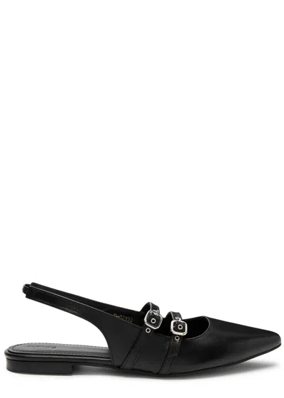 Alohas Wren Leather Slingback Ballet Flats In Black