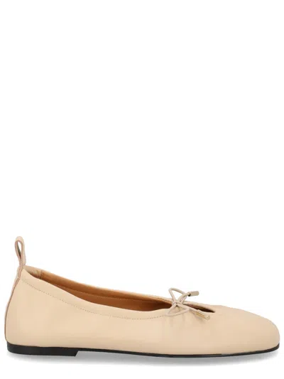 Alohas Yellow Leather Flats In Animal Print