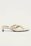 Alohas Zyra Onix Cream Leather Mules In Creme