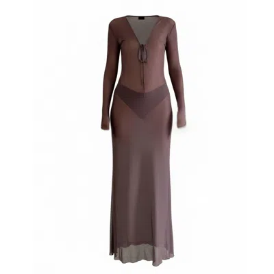 Aloma Studio Women's Amethyste Maxi Mesh Dress - Brown