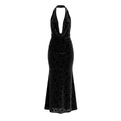 Aloma Studio Women's Black Moon Devore Velvet Maxi - Black