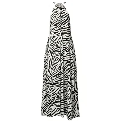 Aloma Studio Women's Black / White Volupté Maxi Dress - One Size - Zebra In Multi