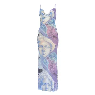 Aloma Studio Women's Enigme Maxi Mesh Dress - Blue Print