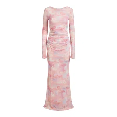 Aloma Studio Women's Lueur Maxi Mesh Dress - Pink Print
