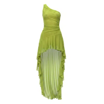 Aloma Studio Women's Sirène Maxi Mesh Dress - One Size - Olive Green