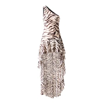 Aloma Studio Women's Sirène Maxi Mesh Dress - One Size - Zebra In Yellow