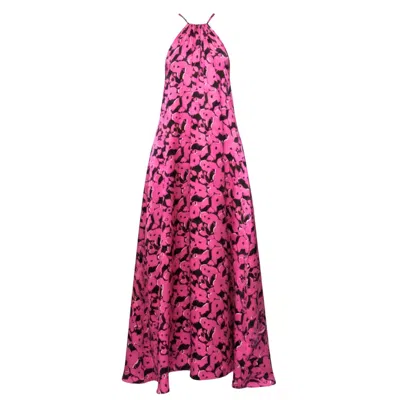 Aloma Studio Women's Volupté Maxi Dress - One Size - Pink Floral Silk In Multi