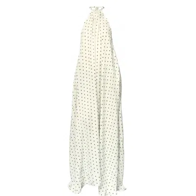 Aloma Studio Women's White Volupté Maxi Dress - One Size - Polka Dot