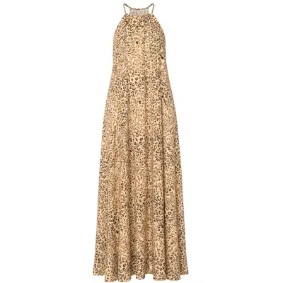 Aloma Studio Women's Yellow Volupté Maxi Dress - One Size - Leopard In Brown