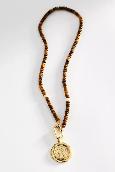 Alona Indra Karma Coin Necklace In Brown