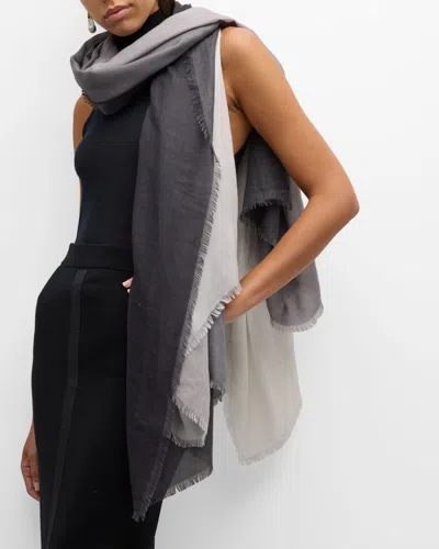 Alonpi Astrid Butterfly Cashmere-silk Scarf In 140197 103 Ombre