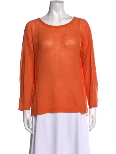 Pre-owned Alonpi Cashmere Cashmere Crew Neck Sweater In Orange
