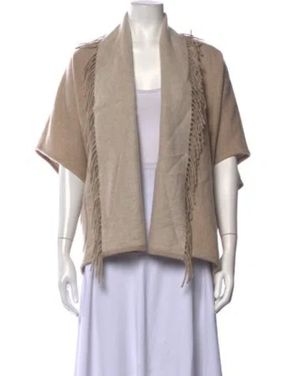 Pre-owned Alonpi Cashmere Cashmere Open Front Sweater In Neutrals