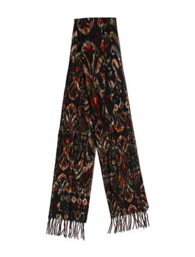 Pre-owned Alonpi Cashmere Cashmere Printed Scarf In Blue