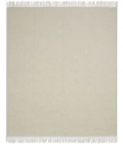 Alonpi Cashmere Melrose Fringe-detailing Blanket In White