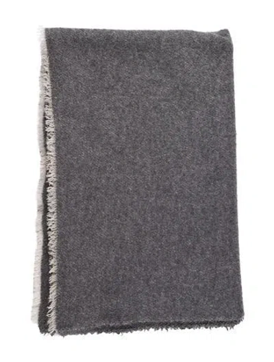 Pre-owned Alonpi Cashmere Peak Boucle Throw Blanket In Grey