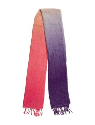 Pre-owned Alonpi Cashmere Silk Printed Scarf In Pink