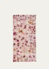 Alonpi Floral Wool Square Scarf In White Multi