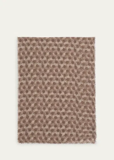 Alonpi Men's Wool Geometric-print Scarf In Brown